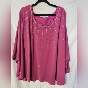 Cato Pink Tunic with Rhinestone Details